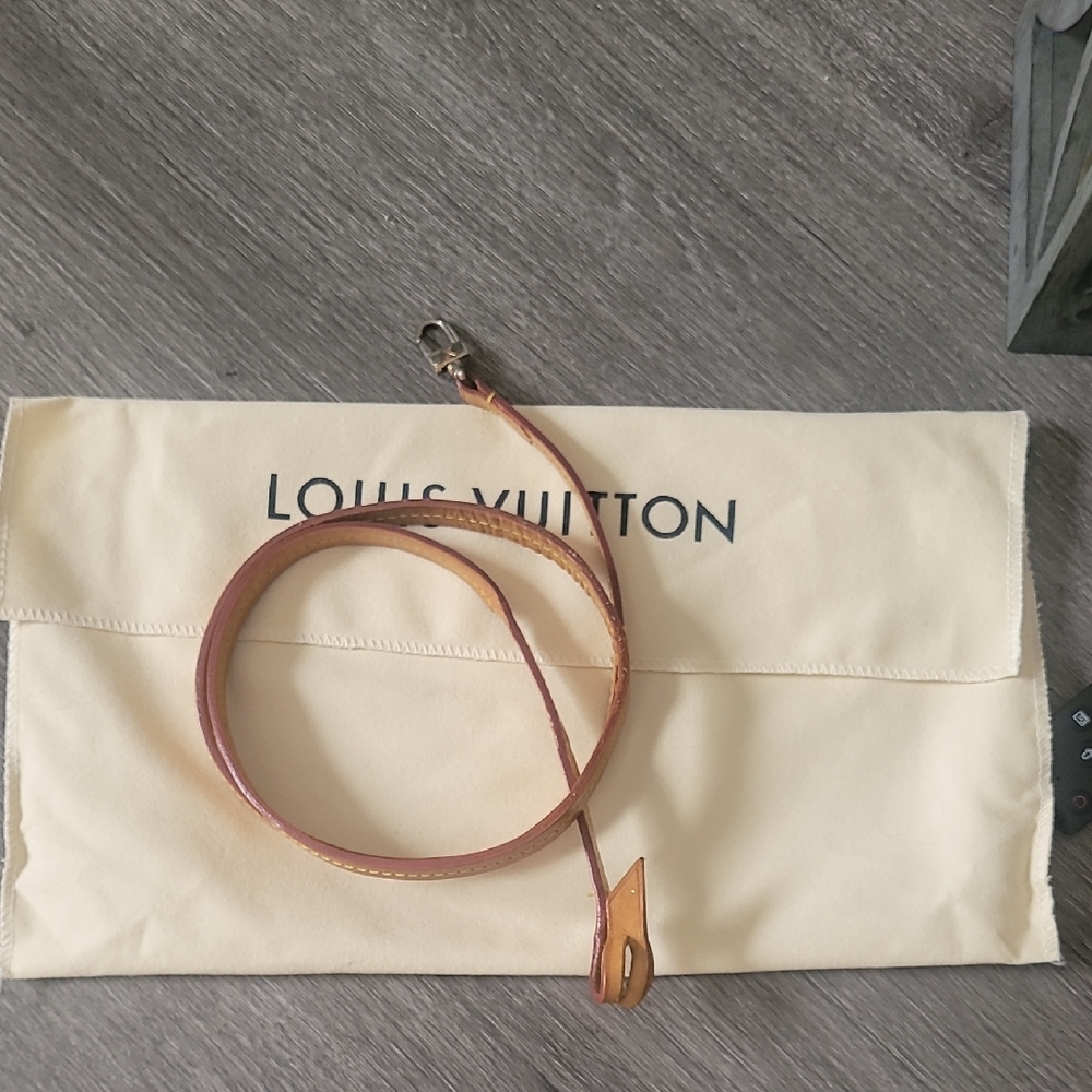 Louis Vuitton Beige Clutch with Tan Strap